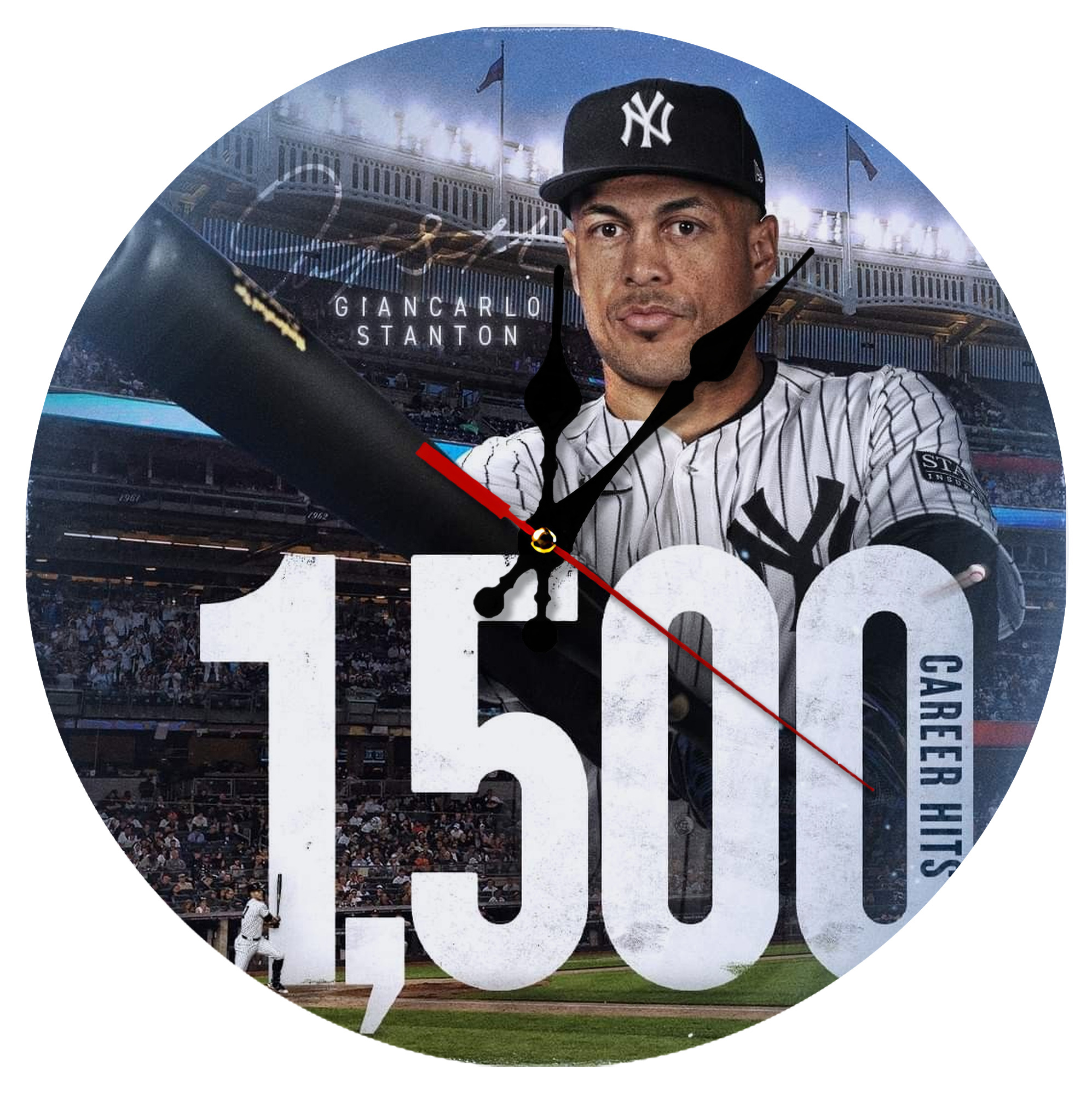 Giancarlo Stanton 39 Silent Round Wall Clock – Modern & Stylish DIY Design, Durable Wood Construction, Easy To Install – Perfect For Office, Bedroom, Living Room, And More